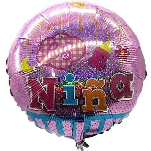 Globo Metalizado Es Niña con Helio 18 pulgadas